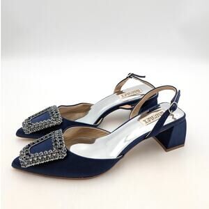 Badgley Mischka Emmie Pointed Toe Slingback Pumps Midnight Size US8.5 EU39